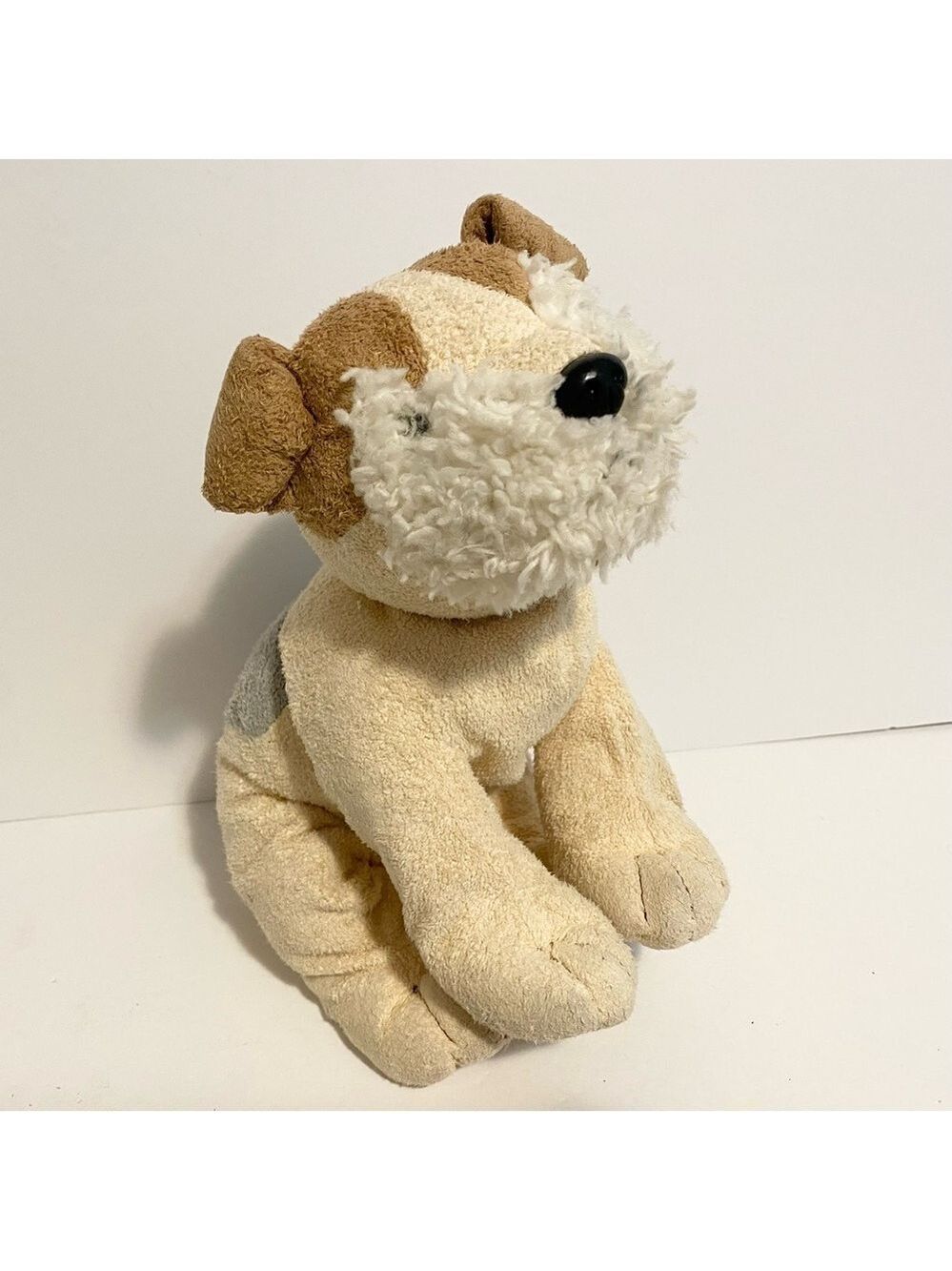 Chosun Jack Russell Terrier Puppy Dog Cream Gray Tan Stuffed Animal Plush 10"